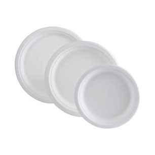 Assiette Ronde 26cm Bagasse X50 - PUBLI EMBAL
