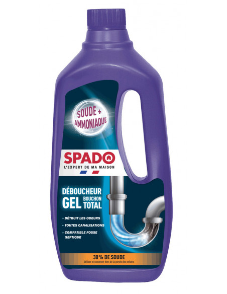 Déboucheur Gel Soude Spado 1L Formule gel ultra-puissante à la soude caustique - Spado