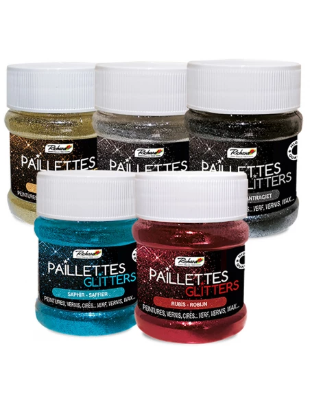 Colorant Paillettes Rubis Pot80ml - PAILLETTES