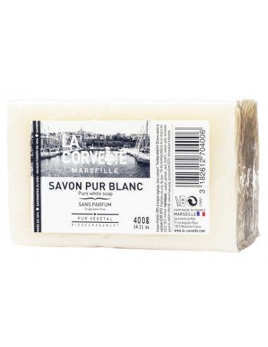 Savon Marseille 400g Blanc - LA CORVETTE