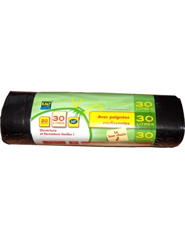 Sac Poub Coulis 30lx20 Noir 21micr - PUBLI EMBAL