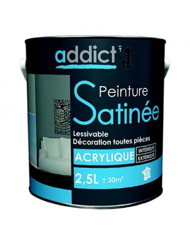 Peinture Acrylique satin 2.5 litres couleur lin - ADDICT
