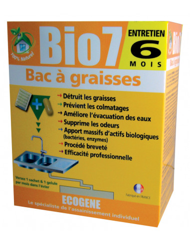 Bio7 entretien bac à Graisses Boite 6 Sachets 480g - BIO 7
