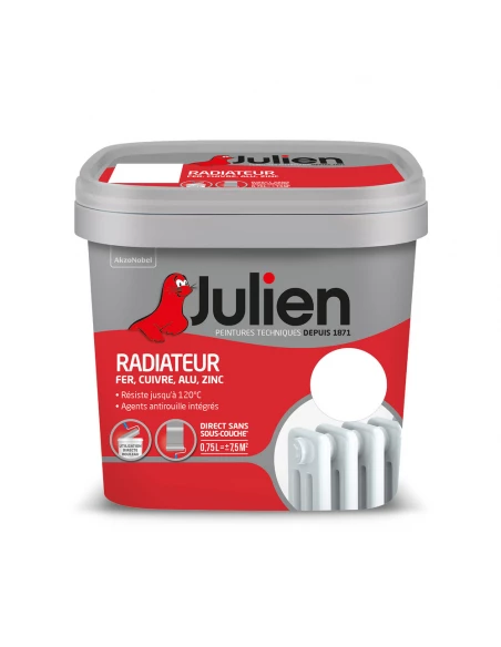 Peinture Radiateur Aqueuse Mat Blanc 0l75 - JULIEN