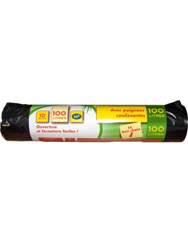 Sac Poub Coulis100lx10 Noir 28micr - PUBLI EMBAL