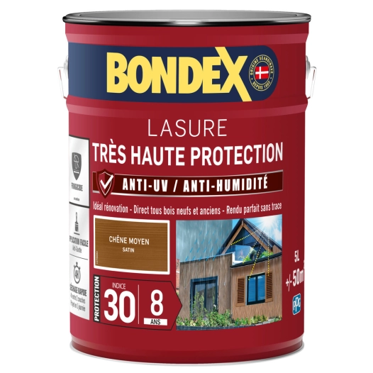 Lasure 8ans Très Haute Protection Satiné Bidon 5L - BONDEX