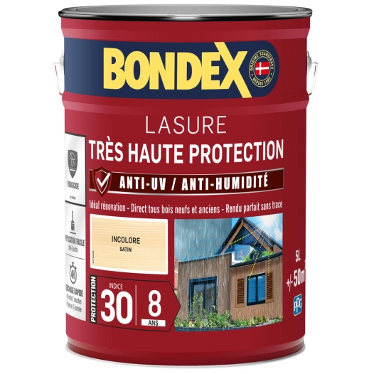 Lasure 8ans Très Haute Protection Satiné Bidon 5L - BONDEX
