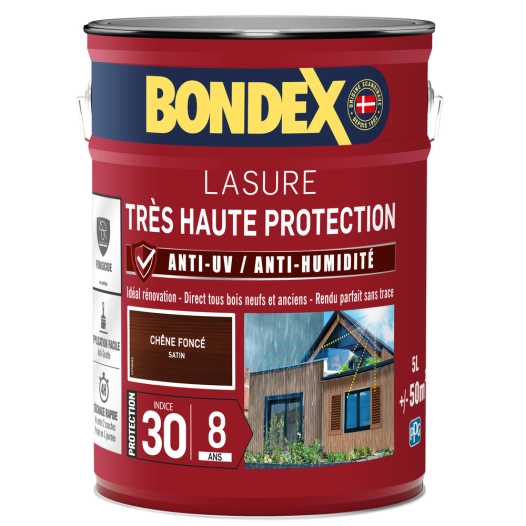 Lasure 8ans Très Haute Protection Satiné Bidon 5L - BONDEX
