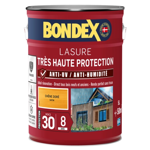 Lasure 8ans Très Haute Protection Satiné Bidon 5L - BONDEX