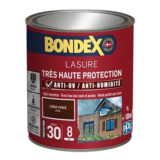 Lasure 8ans Très Haute Protection Satiné Bidon 1L - BONDEX