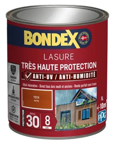 Lasure 8 ans Très Haute Protection Satiné Bidon 1L - BONDEX