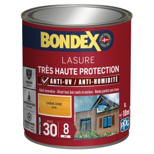 Lasure 8ans Très Haute Protection Satiné Bidon 1L - BONDEX