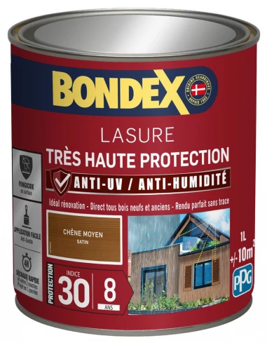 Lasure 8ans Très Haute Protection Satiné Bidon 1L - BONDEX