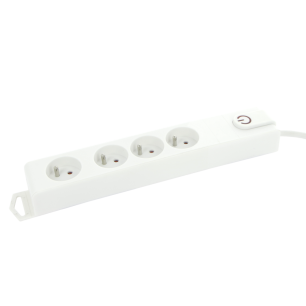 Multiprise 4X avec Interrupteur 1,5m Blanc - PROFILE