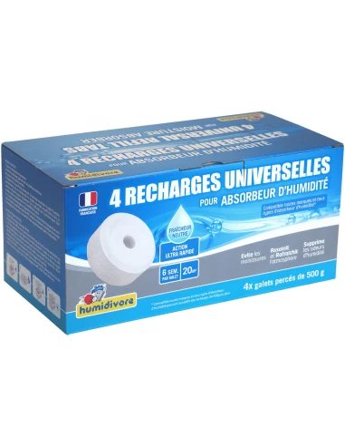 Humidivore Lot de 4 Recharges Galets Percés de 500g Neutre - HUMIDIVORE