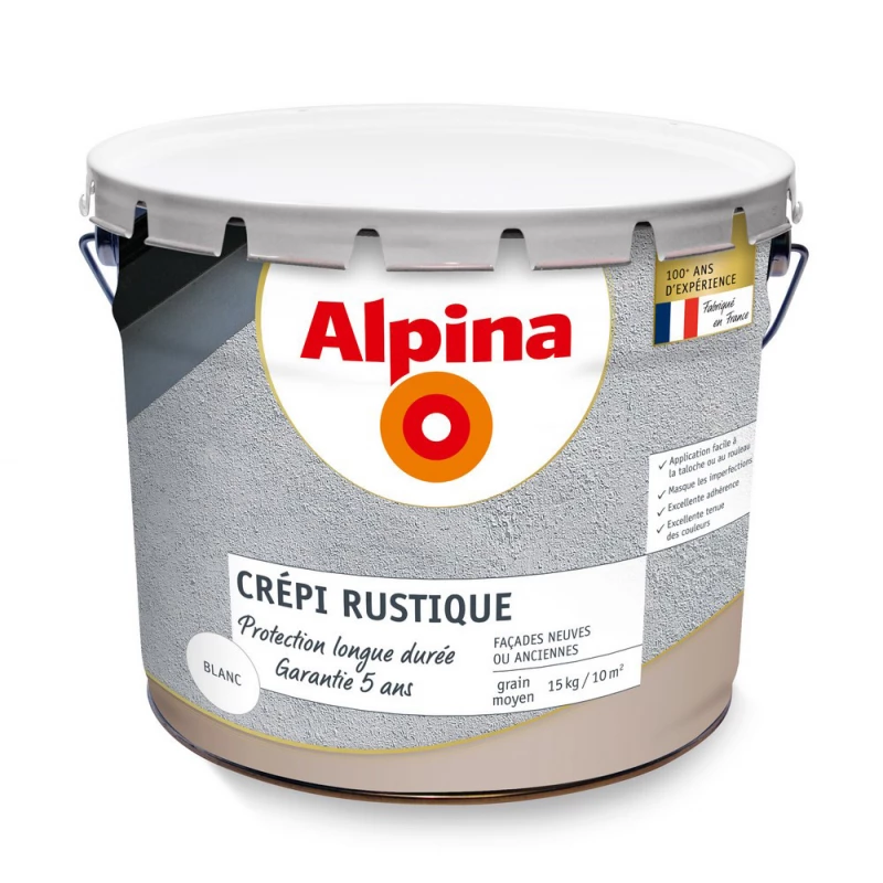 Crépi Extérieur 5ans 15kg Blanc - ALPINA