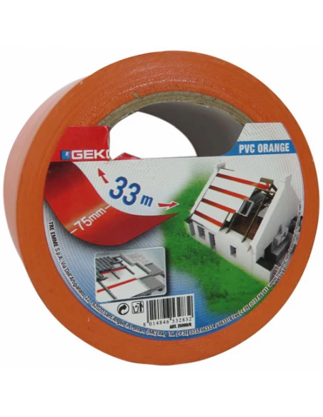 Adhésif pvc orange 75mmx33m