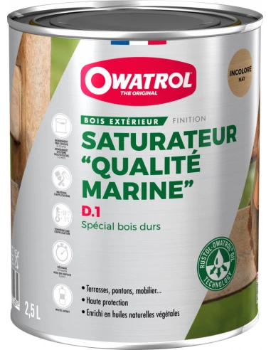 Saturateur bois qualité marine extérieur 2.5 litres - OWATROL