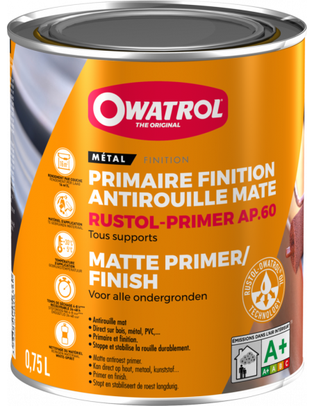Antirouille Primer Ap60 Noir 0l75 - OWATROL