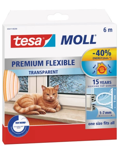 Calfeutrer - Joint Silicone Portes & Fenêtres Transparent 6mxØ9mm - TESA