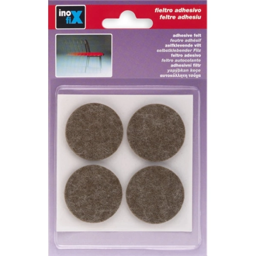 Feutres en laine adhésif marron x4 - INOFIX