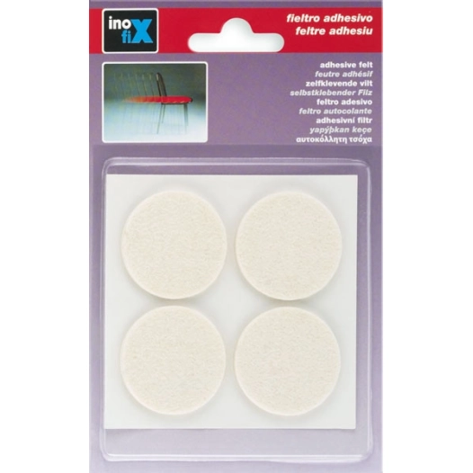 Feutres en laine adhésif blanc x4 - INOFIX