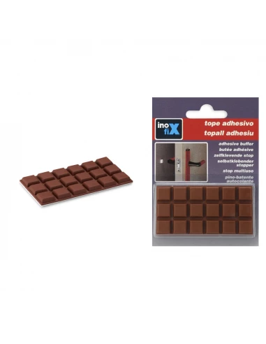 Butée de protection adhésive marron x18 - INOFIX
