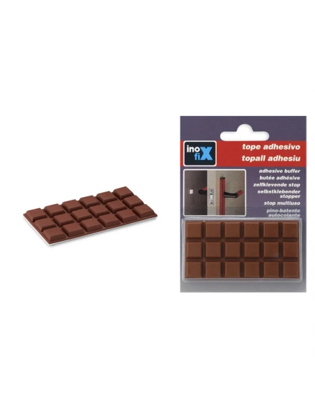 Butée de protection adhésive marron x18 - INOFIX