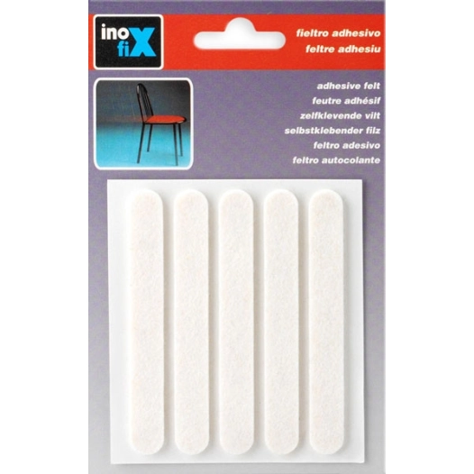 Feutres en laine adhésif blanc x5 - INOFIX