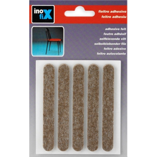 Feutres en laine adhésif marron x5 - INOFIX