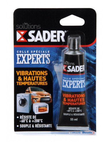 Colle transparente spécial Vibrations et haute température 55ml - SADER