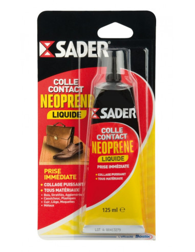 Colle Néoprène Sader 125ml Adhésion Puissante Multi-Matériaux - Sader