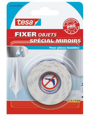 Fixer Objets - Double Face Miroir 19mmx1.5ml - TESA