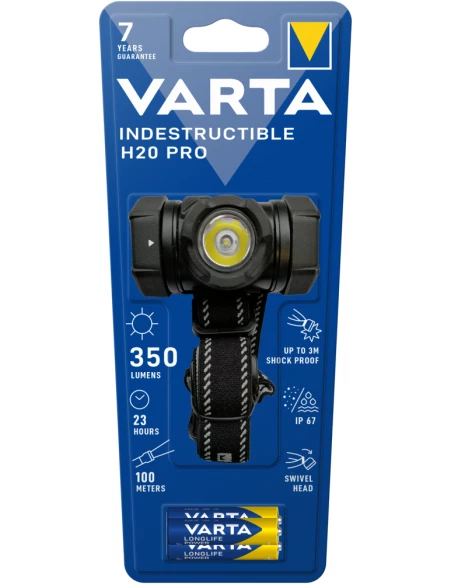 Lampe De Poche Frontale Indestructible H20 Varta.