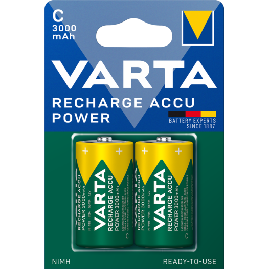 Pile Varta Regargeable Accu Power C - Lr14 3000ma (EMBALLAGE 2 Unit) Ø26,2x50mm