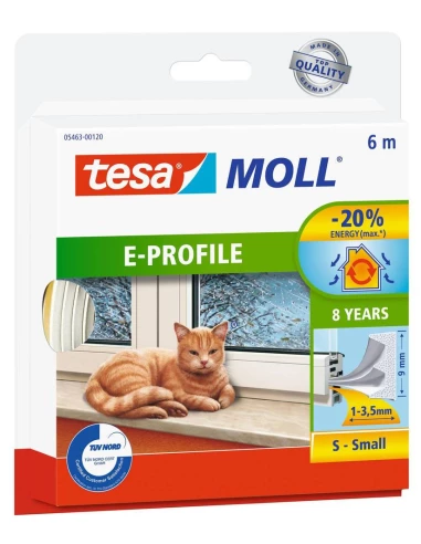 Bourrelet Caoutchouc E Profil 6m X 9mm Blanc Tesa