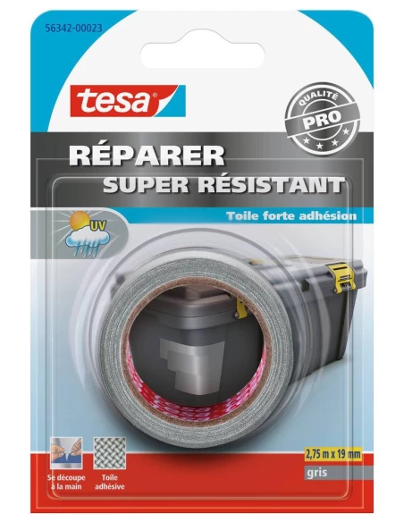 Réparer - Ruban Toilé Super Résistant 2,75mx19mm Gris sous blister - TESA