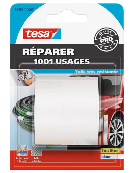 Réparer 1001 Usages - Toilé 5mx50mm Blanc - TESA