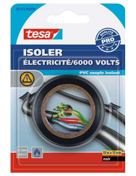 Isoler - Adhésif Universel Electrique 10mx15mm Noir - TESA