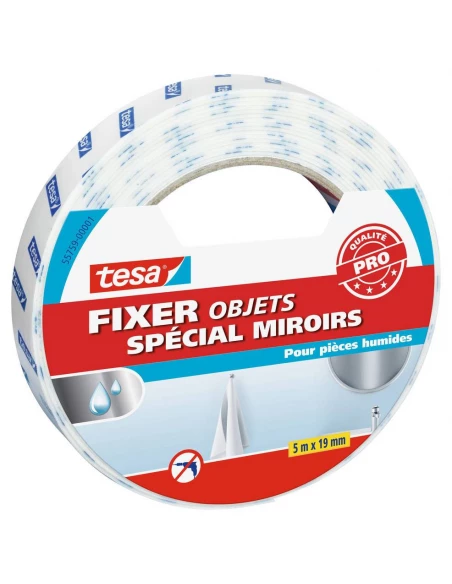 Fixer - Objets Special Miroirs Pièces Humides 5x19mm - TESA