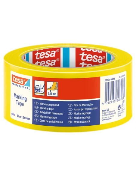 Adhésif Ruban Signalétique Jaune 33m X 50mm 60760 Tesa