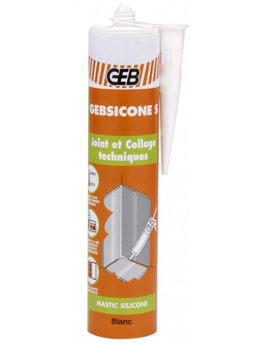 Mastic Silicone Sanitaire Blanc Geb Anti-moisissure, étanchéité durable - GEB