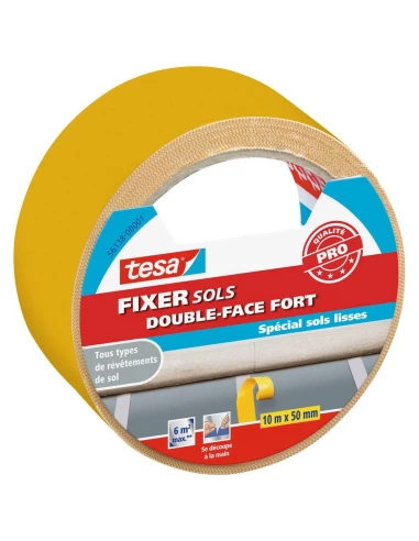 Fixer Sols - Double Face Fort Spécial Sols Lisses 10mx50mm - TESA
