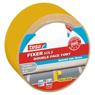 Fixer Sols - Double Face Fort Spécial Sols Lisses 10mx50mm - TESA