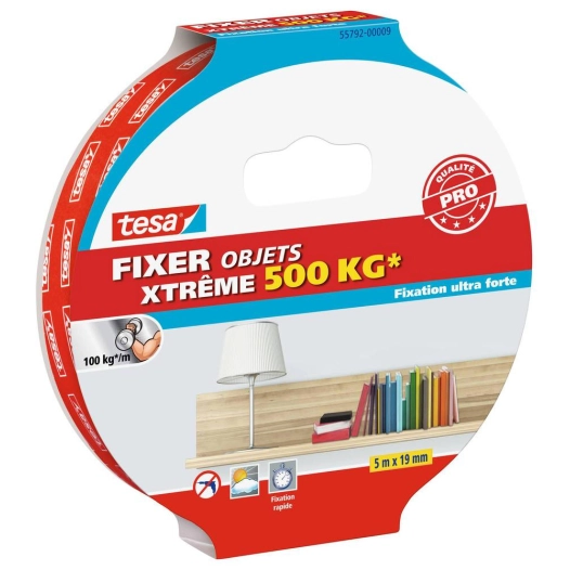 Fixer Objets - Double-Face Extrême 500kg 19mmx5ml - TESA