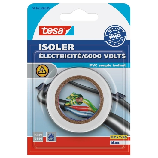 Isoler - Adhésif Universel Electrique 10mx15mm Blanc - TESA
