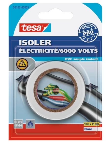 Isoler - Adhésif Universel Electrique 10mx15mm Blanc - TESA