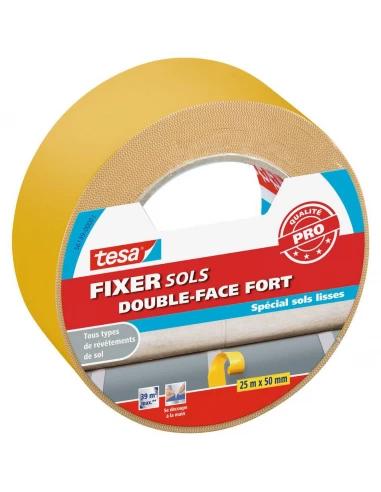 Fixer Sols - Double Face Fort Spécial Sols Lisses 25mx50mm - TESA