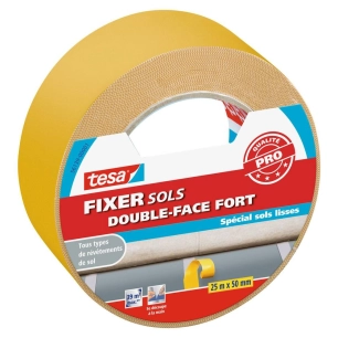 Fixer Sols - Double Face Fort Spécial Sols Lisses 25mx50mm - TESA