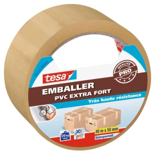 Emballer - Adhésif PVC Extra Fort Transparent 50mmx40ml - TESA